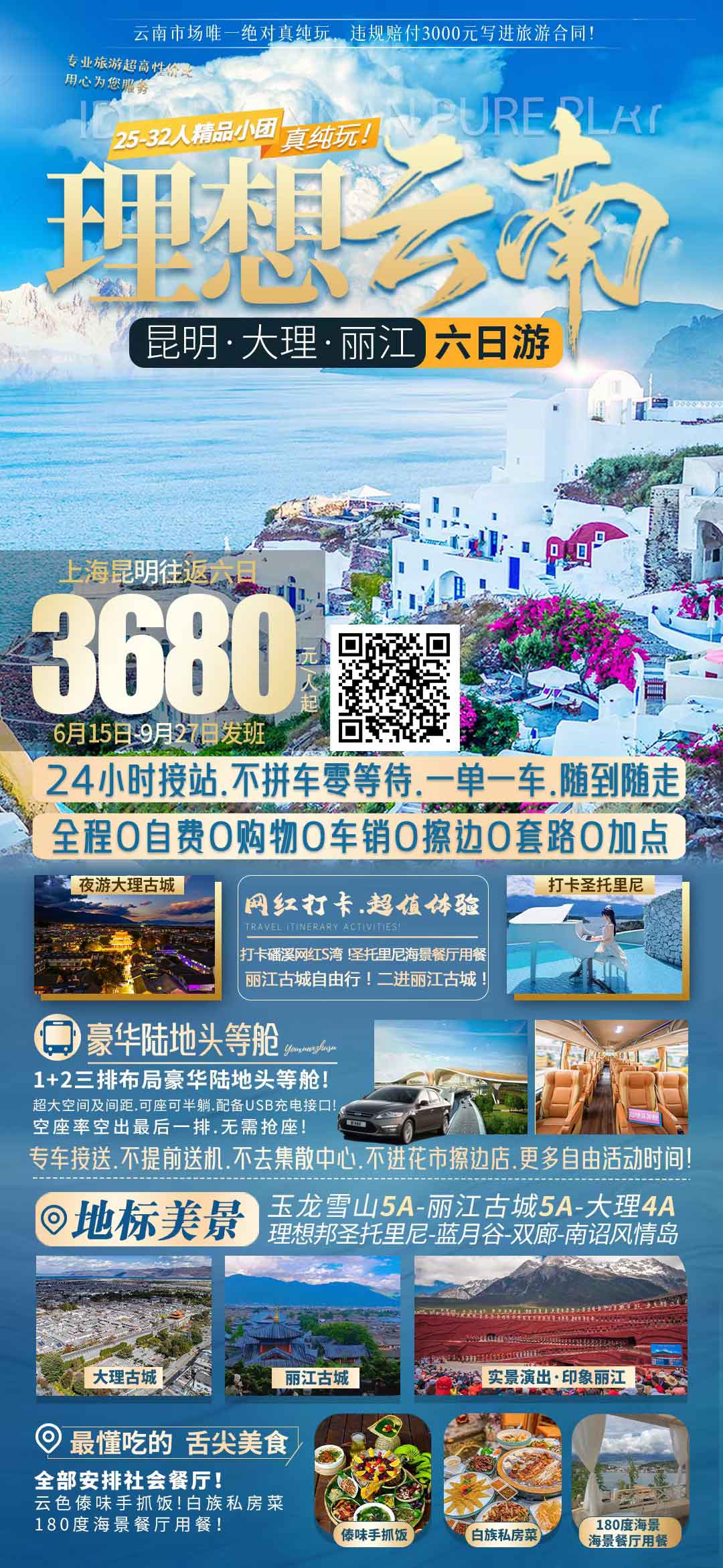 【理想云南】昆明、大理、麗江雙飛純玩6日產(chǎn)品特色簡(jiǎn)圖