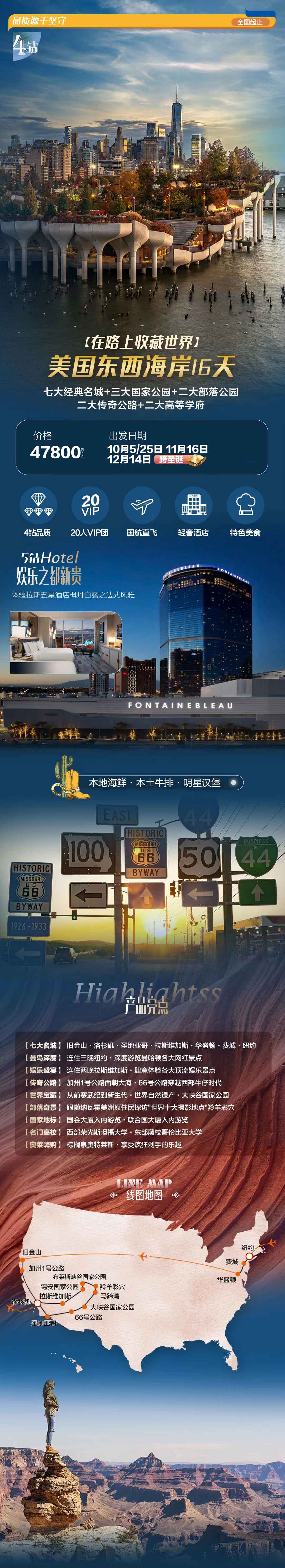 【在路上收藏世界】美國東西海岸七城品質(zhì)16日產(chǎn)品特色簡圖